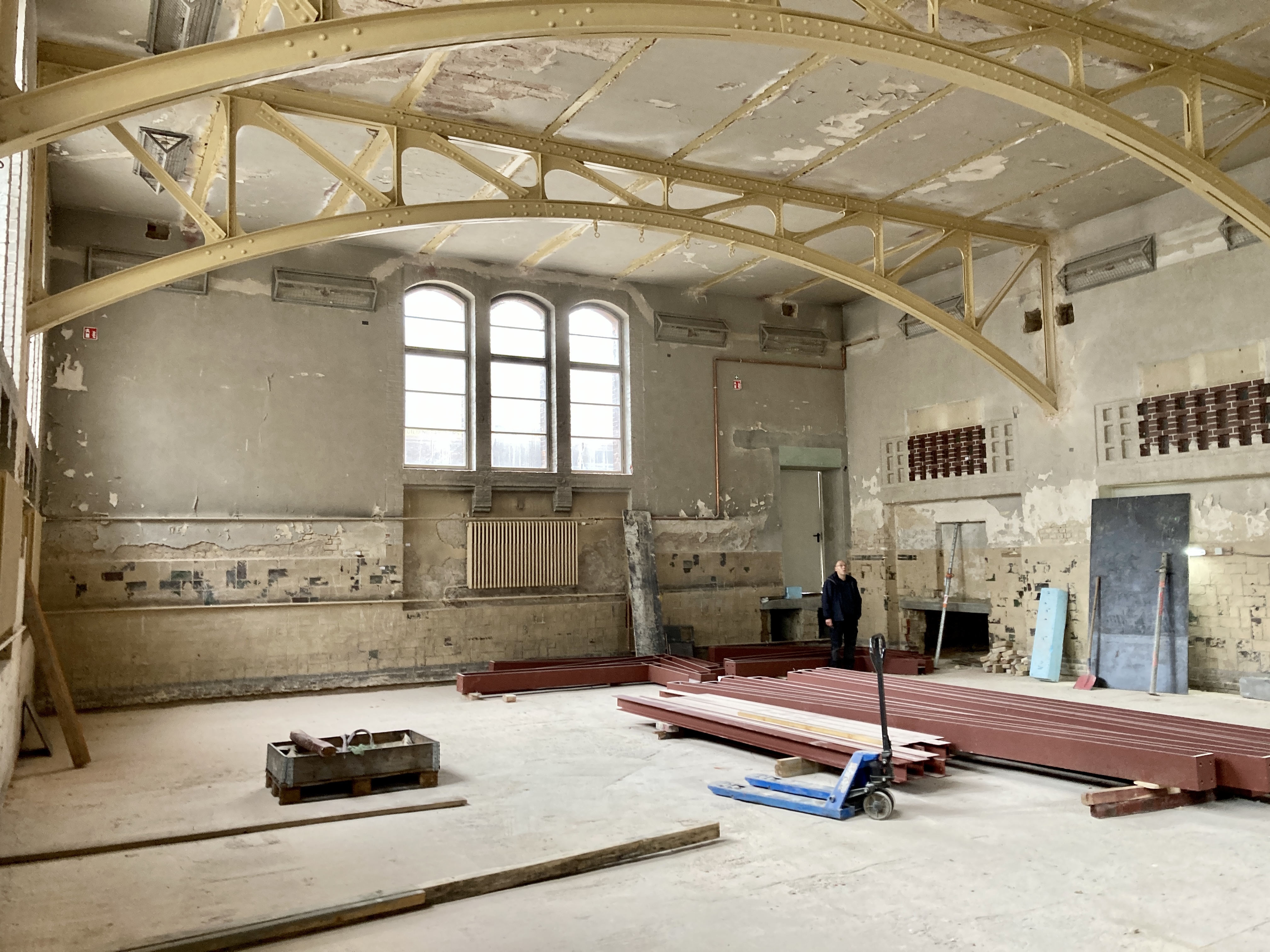 Umbau und Baustelle des unteren Theatersaals.